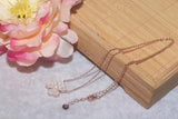 925 Silver CZ Three Leaves Flower Clover Pendant Necklace
