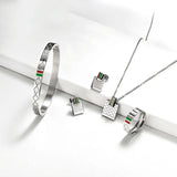 Men Women Stainless Steel Bangles Relief Grid Charm Cuff Bracelets
