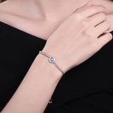 Evil Eye Tennis Bracelet Hip Hop 925 Silver Stone Beads Bracelet