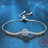 Evil Eye Tennis Bracelet Hip Hop 925 Silver Stone Beads Bracelet