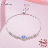 Evil Eye Tennis Bracelet Hip Hop 925 Silver Stone Beads Bracelet