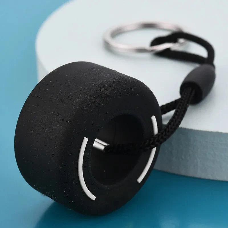 F1 Racing Tyre Keychain Car Wheel Hub Mini Tyre Backpack Pendant Keyring