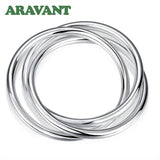 925 Silver Triple Bangle Circle Bracelet Wedding Jewelry