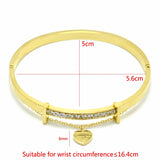 Forever Lover Letter Heart Tag Bracelets Lover Row Square Crystals Bangle