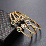 Rhinestone Zircon Bracelet & Ring Set - High-quality Jewelry