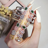 Rhinestone Zircon Bracelet & Ring Set - High-quality Jewelry