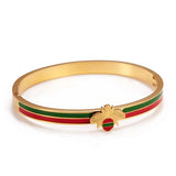 Plated Bee Charm Bangle Wedding Party Cuff Bracelet