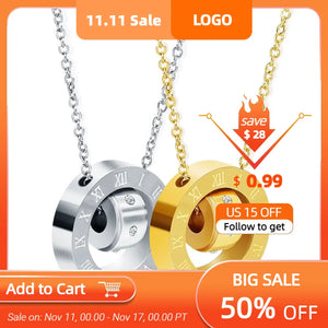 316L Stainless Steel Double Loop Love Necklace