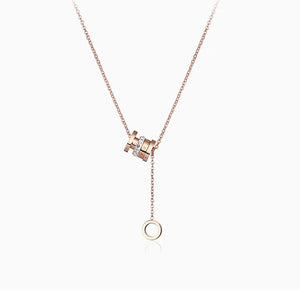 Roman Numerals Tassel Pendant Chain Necklace for Women