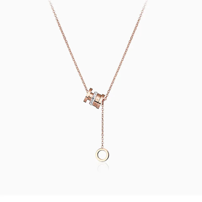 Roman Numerals Tassel Pendant Chain Necklace for Women