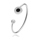 Roman Numeral Turnable Bracelet Bangle Black/White Shell Jewelry B201