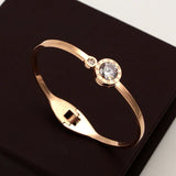 Roman Crystal Charm Bracelet Gold Hollow Numerals Bangle B023