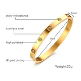 Colorful Zirconia Crystal Bracelet Nail Screw Thin Cuff Pulseiras