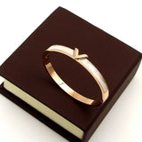 V Shape Natural Shell Bracelet Charm Bangle