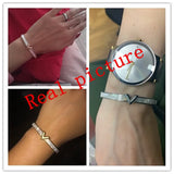 Natural Shell V Shape Bracelet & Bangle Charm Hollow Letter Bangle Love