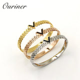 Natural Shell V Shape Bracelet & Bangle Charm Hollow Letter Bangle Love