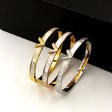 Natural Shell V Shape Bracelet & Bangle - Hollow Letter Bangle