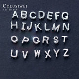 26 Letters Necklace Pendant 925 Silver Cubic Zircon Women