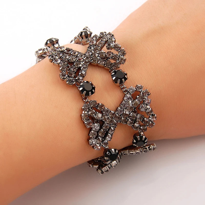 925 Silver Vintage Crystal Zircon Bracelet Wedding Party