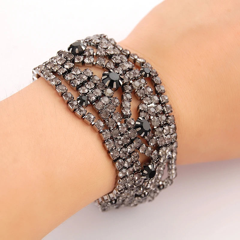 925 Silver Vintage Crystal Zircon Bracelet Wedding Party