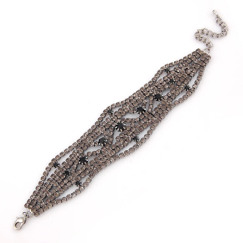 925 Silver Vintage Crystal Zircon Bracelet Wedding Party