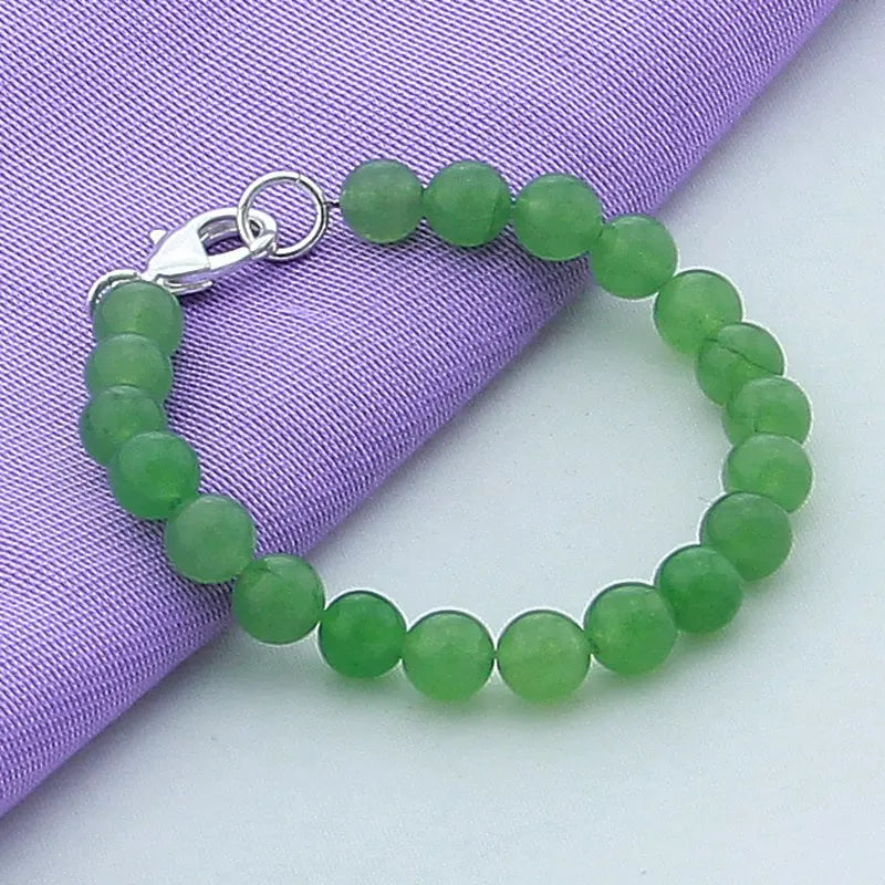 925 Silver Green Pearl Charm Bracelet Women's Jewelry