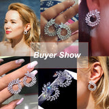 Olive Shape CZ Stud Earrings Crystal Earings Women Party Boucle d'oreille