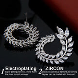 Olive Shape CZ Stud Earrings Crystal Earings Women Party Boucle d'oreille