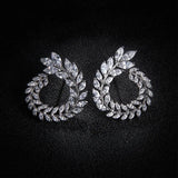 Olive Shape CZ Stud Earrings Crystal Earings Women Party Boucle d'oreille