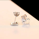 S925 Sterling Silver Ear Studs Love Happiness Silver Ear Girl Gift