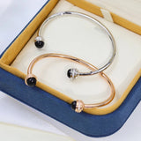 925 Sterling Silver Open Bangle Steam-punk Wedding Jewelry
