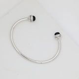 925 Sterling Silver Open Bangle Steam-punk Wedding Jewelry