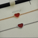 S925 Sterling Silver Heart Bracelet Malachite Agate Bangle
