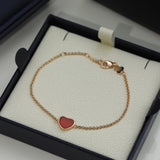 S925 Sterling Silver Heart Bracelet Malachite Agate Bangle