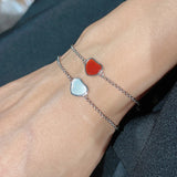 S925 Sterling Silver Heart Bracelet Malachite Agate Bangle