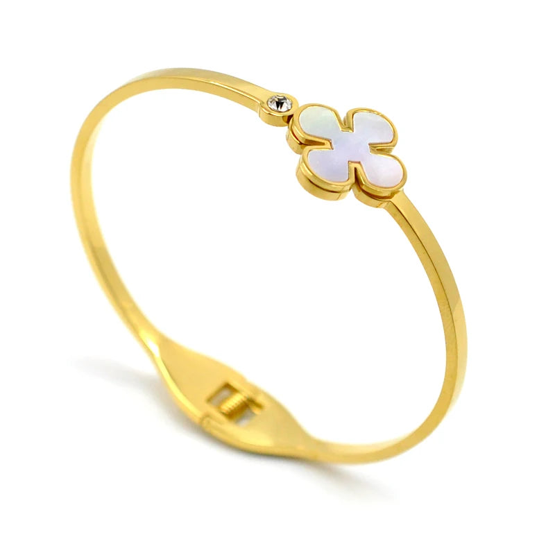 Shell Flower Bracelet & Bangles Stainless Steel Cuff Bracelets Gift