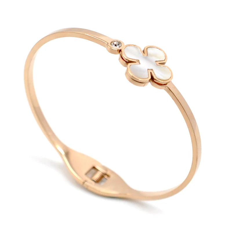 Shell Flower Bracelet & Bangles Stainless Steel Cuff Bracelets Gift
