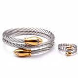 Snake Chain Link Charm Bracelets Stainless Steel Wrap Bracelet