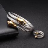 Snake Chain Link Charm Bracelets Stainless Steel Wrap Bracelet