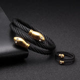 Snake Chain Link Charm Bracelets Stainless Steel Wrap Bracelet