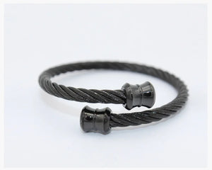Stainless Steel Charm Bracelets Vintage Chain Link Wire Open Cuff Bangle