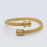 Stainless Steel Charm Bracelets Vintage Chain Link Wire Open Cuff Bangle