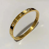 Stainless Steel Crystal Cuff Bracelet for Women Bangle Zirconia Jewelry Gift