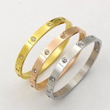 Stainless Steel Crystal Cuff Bracelet for Women Bangle Zirconia Jewelry Gift