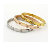 Stainless Steel Crystal Cuff Bracelet for Women Bangle Zirconia Jewelry Gift