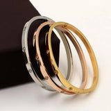 Stainless Steel Crystal Cuff Bracelet for Women Bangle Zirconia Jewelry Gift