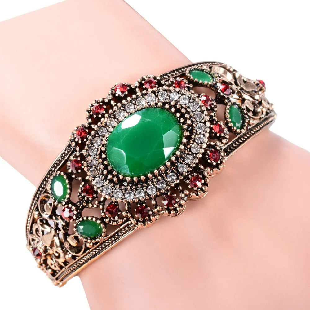 Vintage Wide Resin Arm Cuff Bangle Bracelets