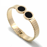 Stainless Steel Roman Numeral Cuff Bracelets Men Women