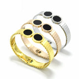 Stainless Steel Roman Numeral Cuff Bracelets Men Women