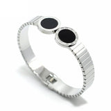 Stainless Steel Roman Numeral Cuff Bracelets Men Women